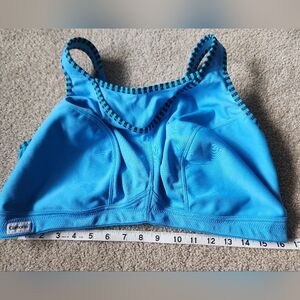 Glamorise Blue Sports Bra with Black Accents